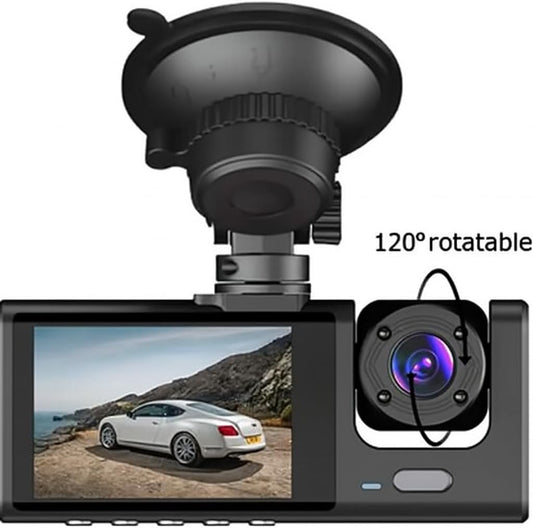 3 Lens Dash Cam Front and Rear for Cars – 1080P Wide Angle WiFi Dash Camera, Wireless Car Dash Cam with Night Vision, Loop Recording, Front, Inside & Back 3 Channel Dashcam